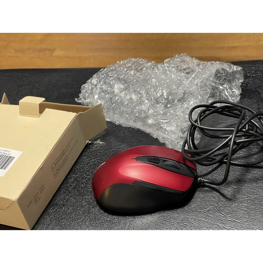 TECKNET mouse Wired USB connection 6Button‎ Model UM013 Red
